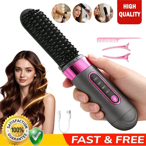 Mini hair straightener brush - hair,